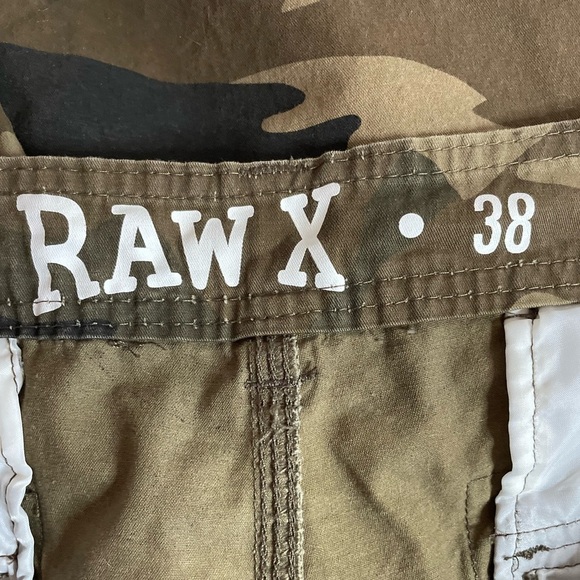 Raw x Men's Cotton Straight Military Cargo Shorts Camouflage - Picture 7 of 7